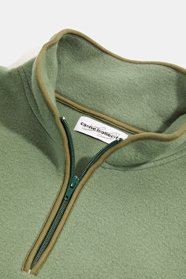 Haki Dik Yaka Erkek Sweatshirt 3