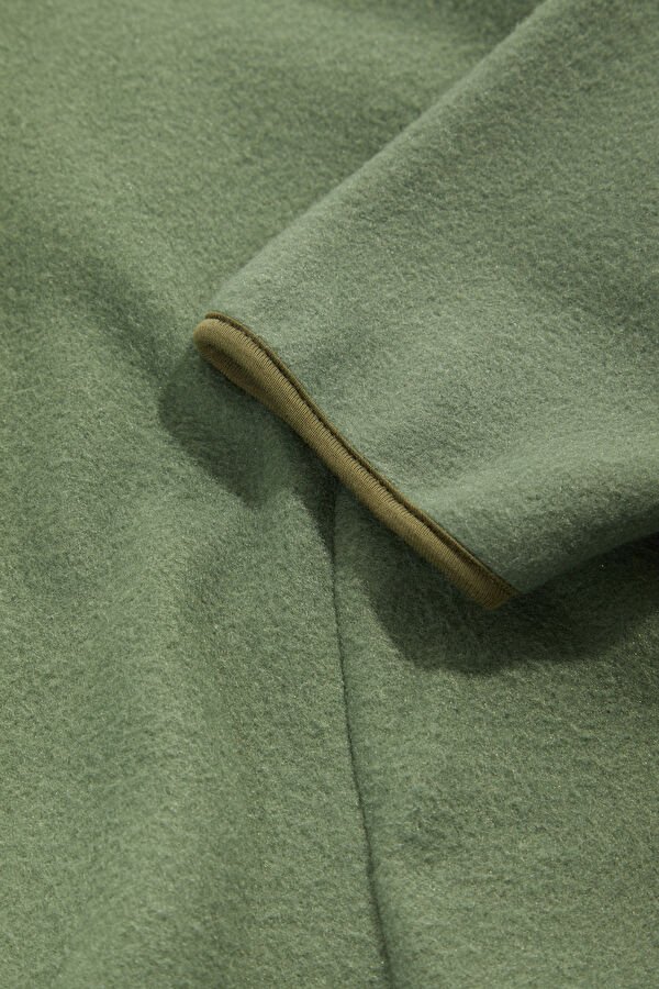 Haki Dik Yaka Erkek Sweatshirt 5