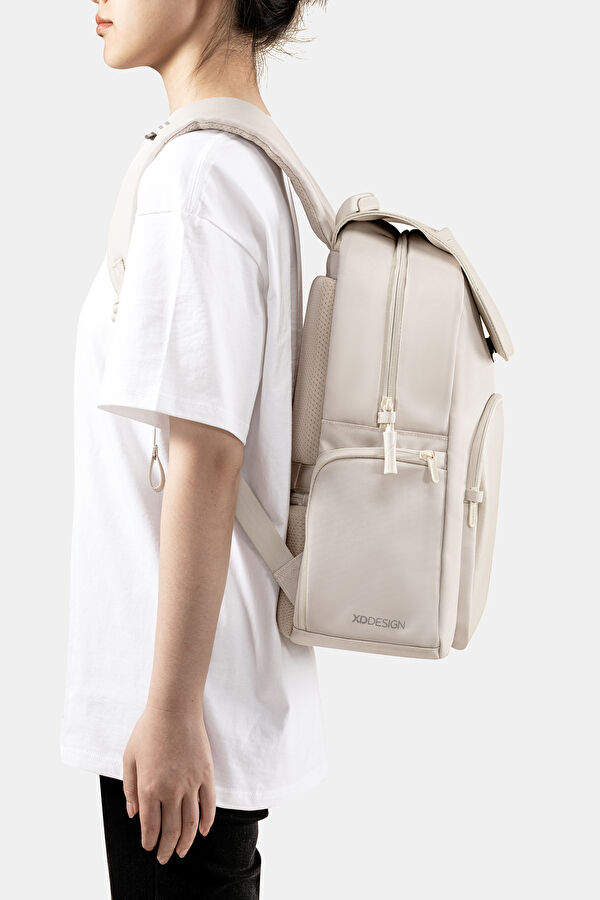 Bobby Soft Daypack Hırsızlık Önleyici Beyaz Sırt Çantası 6