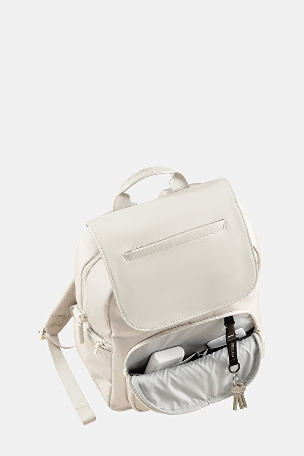 Bobby Soft Daypack Hırsızlık Önleyici Beyaz Sırt Çantası 12