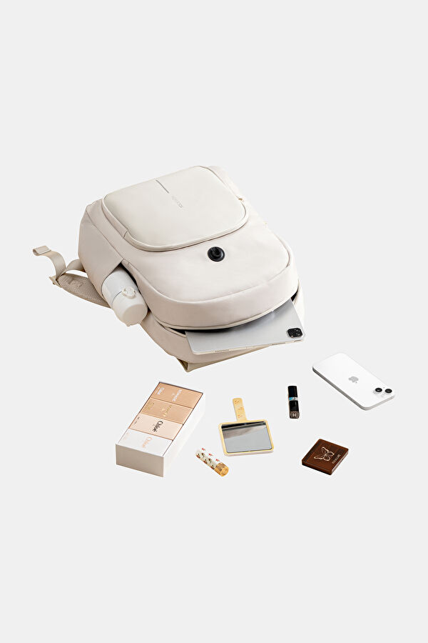 Bobby Soft Daypack Hırsızlık Önleyici Beyaz Sırt Çantası 15