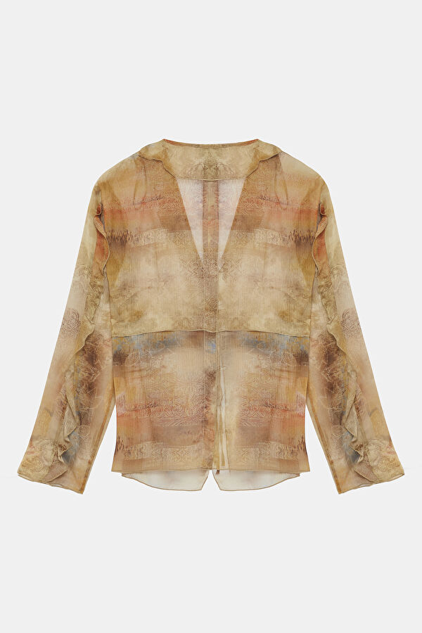 Colorful Patterned Long-Sleeved Women's Blouse 2