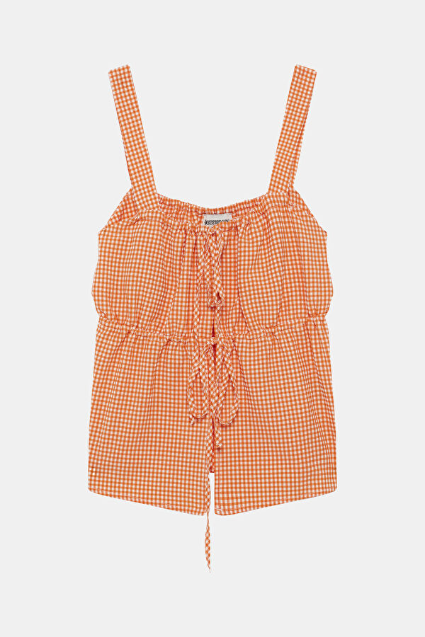 Colorful Patterned Strappy Women's Blouse