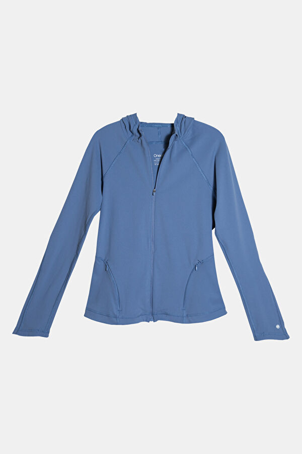 Mavi Kapuşonlu Sweatshirt