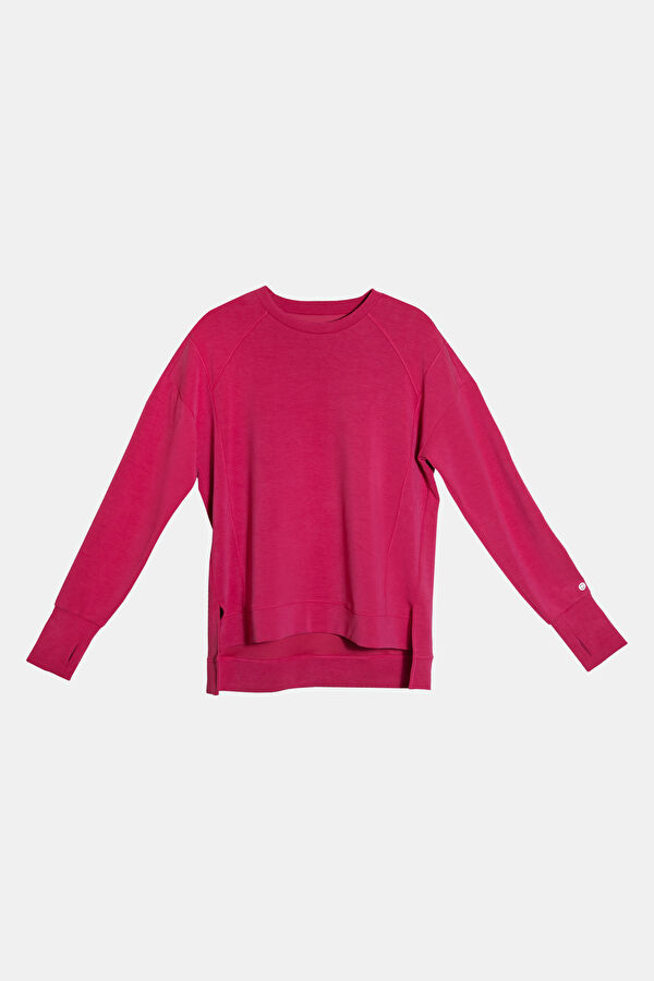Fuşya O Yaka Sweatshirt