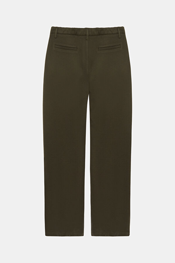 Khaki Straight Leg Viscose Men's Trousers 2
