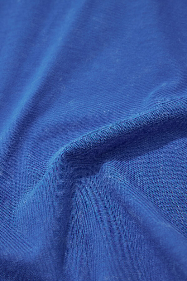 Blue Crew Neck Printed Men's T-Shirt 4
