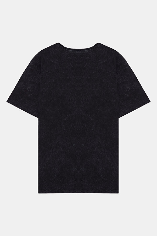 Anthracite Crew Neck Printed Men's T-Shirt 2