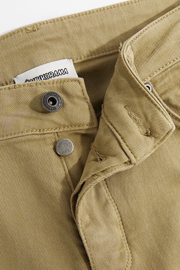 Beige Straight Leg Men's Trousers 3