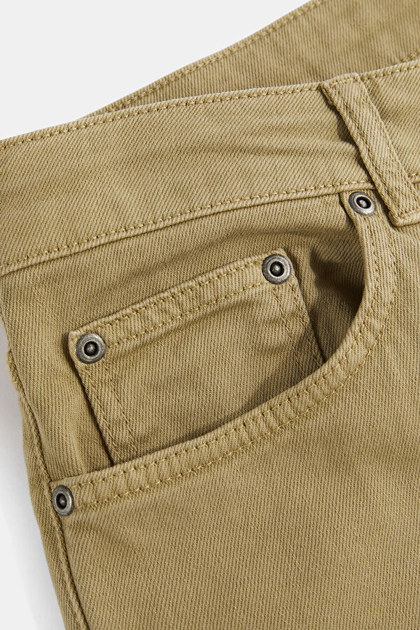 Beige Straight Leg Men's Trousers 4