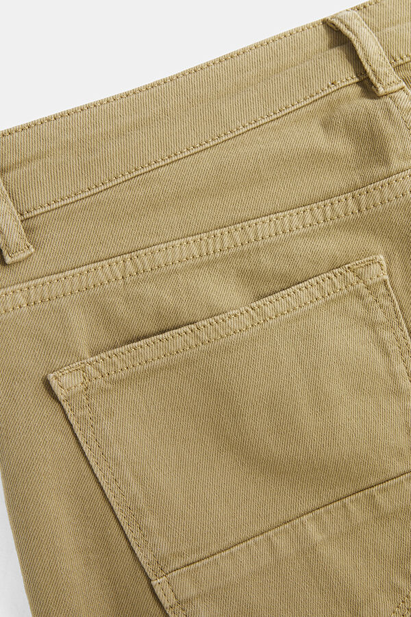 Beige Straight Leg Men's Trousers 5
