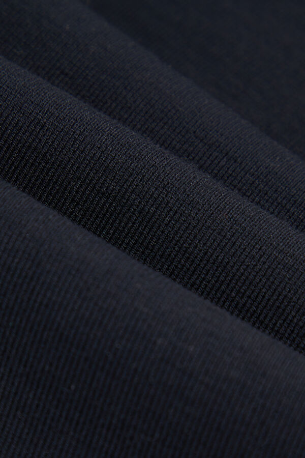Navy Blue Straight Leg Viscose Men's Trousers 5