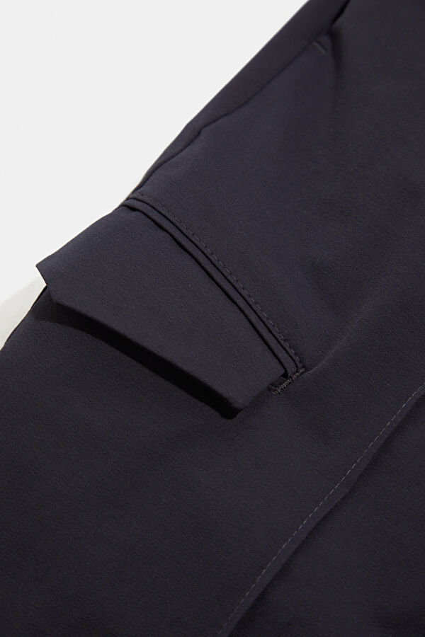 Navy Blue Straight Leg Men's Trousers 4