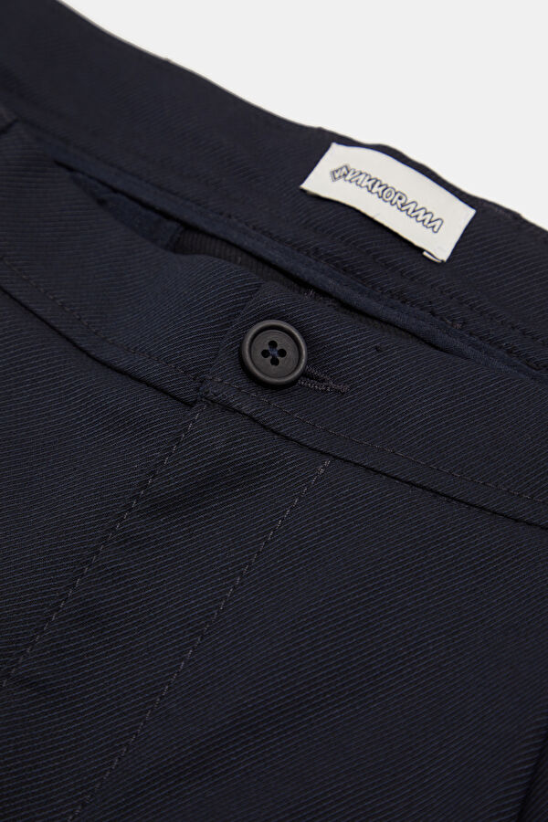 Navy Blue Straight Leg Men's Trousers 4