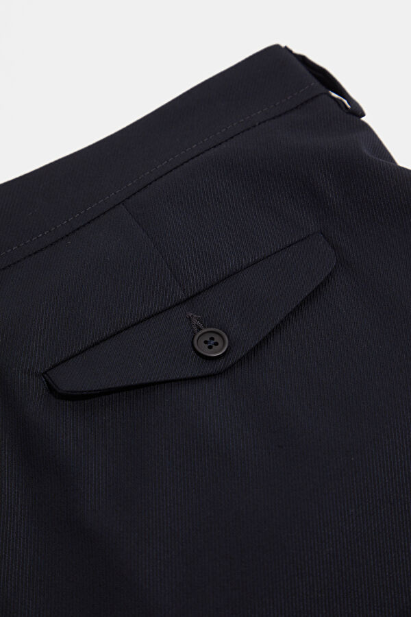 Navy Blue Straight Leg Men's Trousers 5