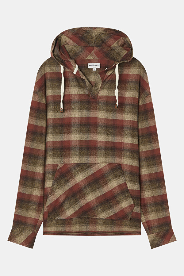 Relax Fit Multicolored Plaid Hooded Men's Shirt 3