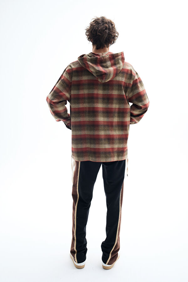 Relax Fit Multicolored Plaid Hooded Men's Shirt 2