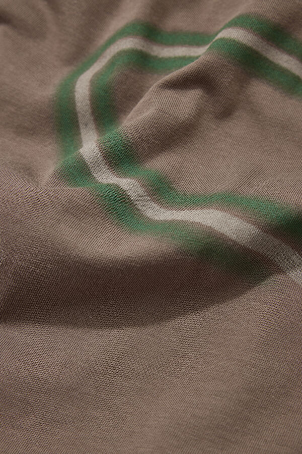 Coffee-colored crew neck men's T-shirt 6