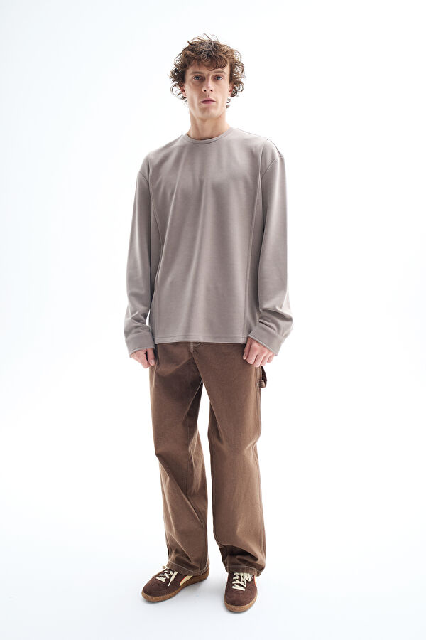 Vizon Bisiklet Yaka Erkek Sweatshirt