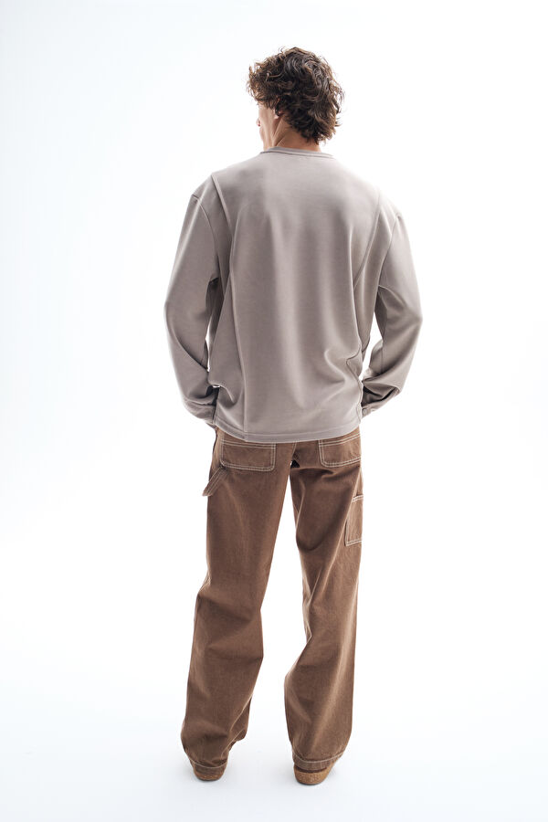 Vizon Bisiklet Yaka Erkek Sweatshirt 2