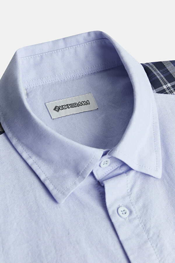 Relax Fit Blue Regular Fit Men's Shirt with Trim Details 3