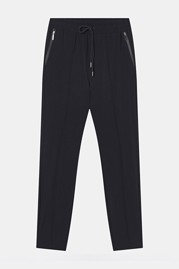 Navy Blue Straight Leg Sport Men's Trousers