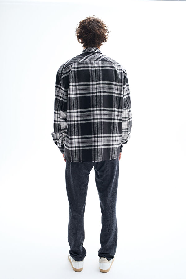 Relax Fit Black Plaid Regular Men's Shirt 2