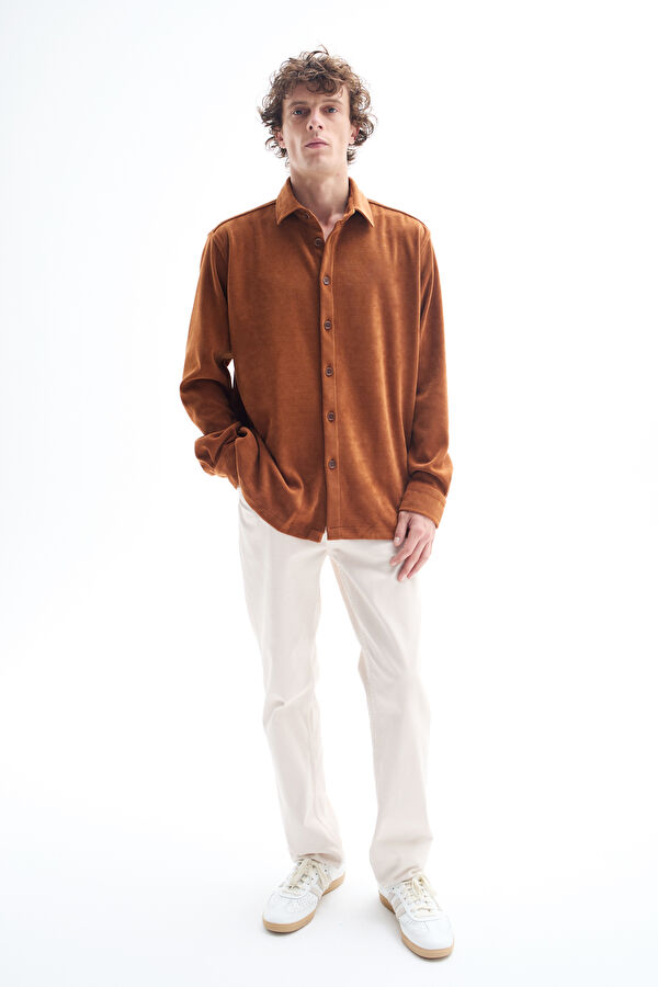 Relax Fit Tan Regular Men's Shirt