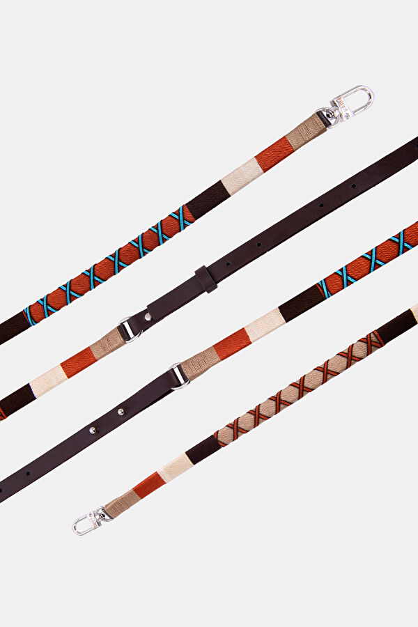 Cinnamon 115 - 130 cm Deri Örgü Askı 2