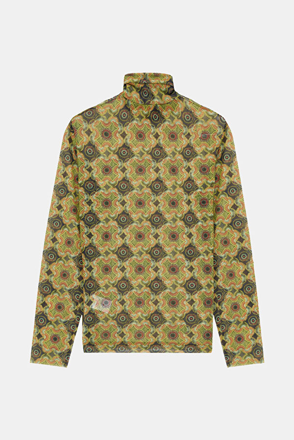 Colorful Patterned Long-Sleeved Women's Blouse 2