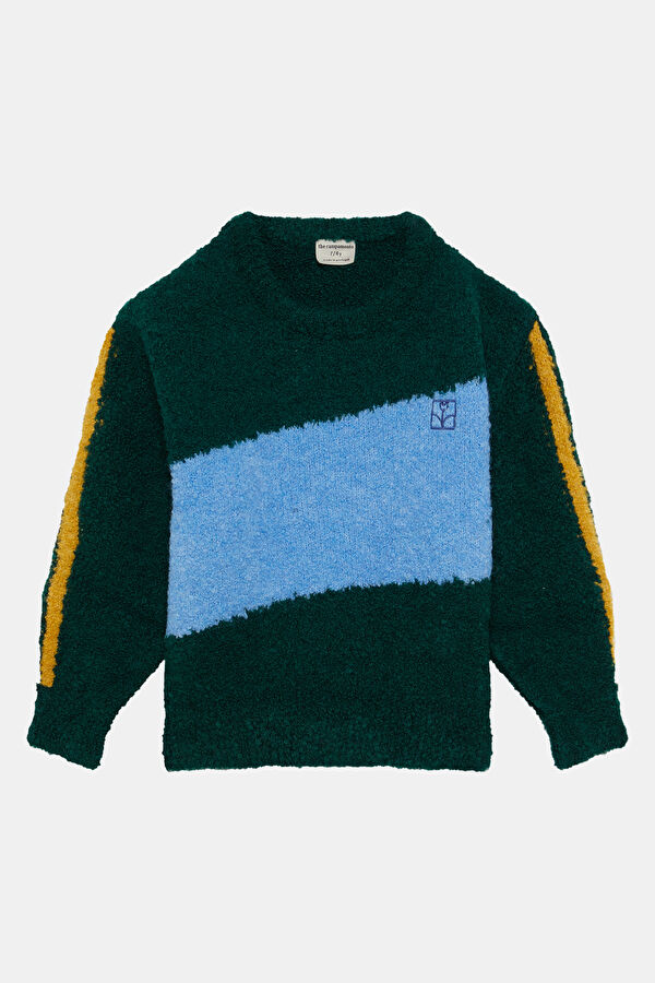 Green Patterned Kids Sweater