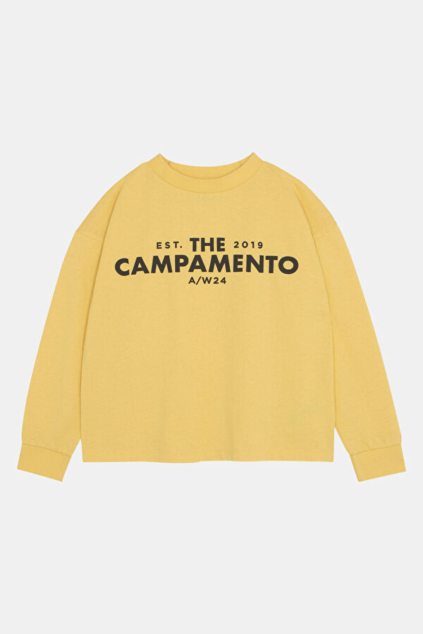 Light Yellow Crew Neck Kids Sweatshirt