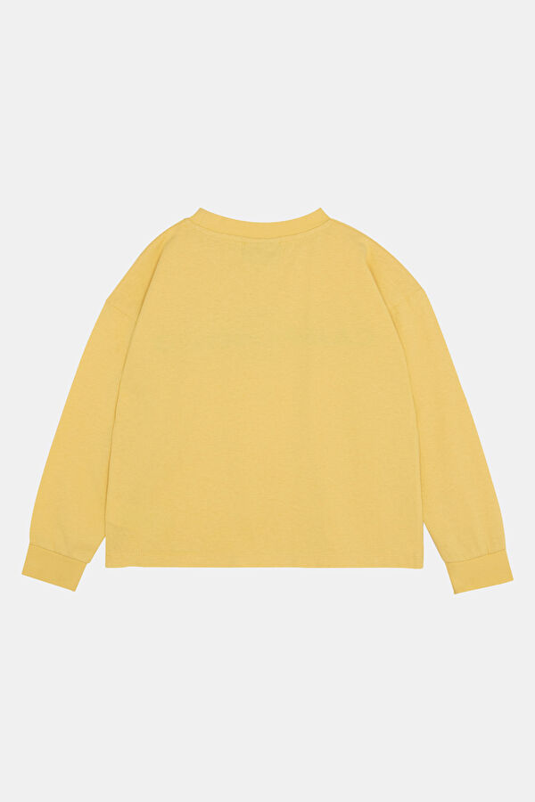 Light Yellow Crew Neck Kids Sweatshirt 2