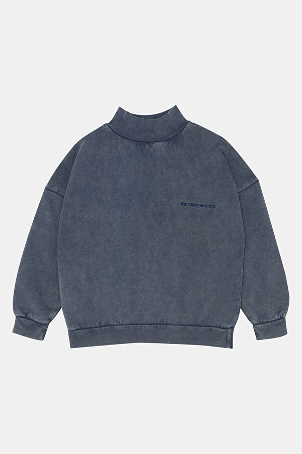 Lacivert Bisiklet Yaka Çocuk Sweatshirt