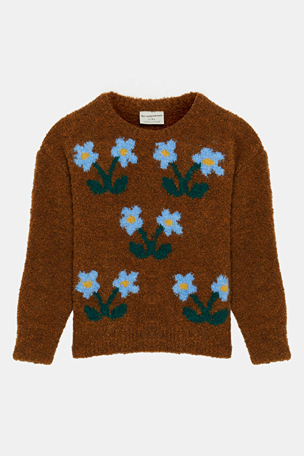 Light Brown Patterned Kids Sweater