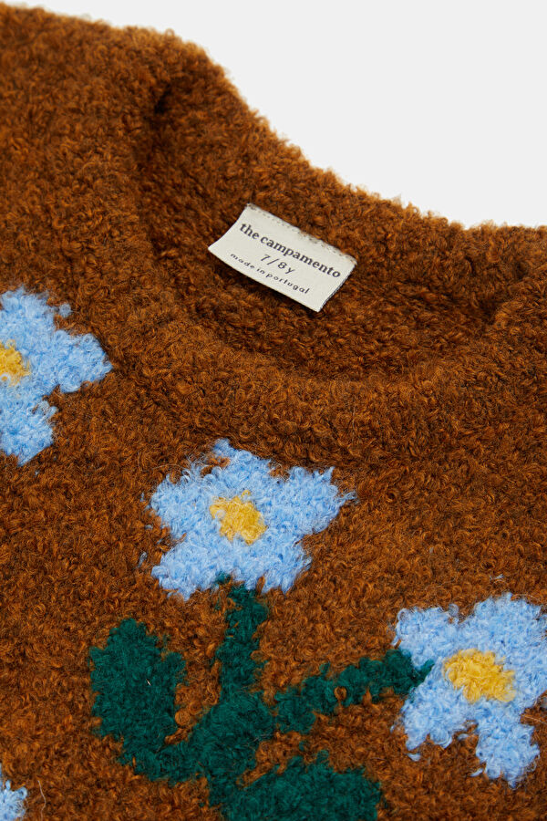 Light Brown Patterned Kids Sweater 3