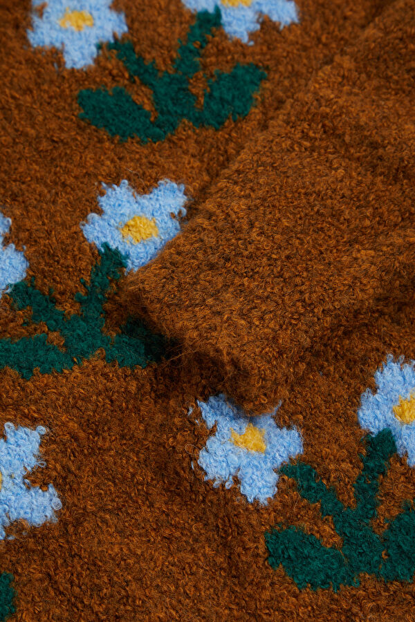 Light Brown Patterned Kids Sweater 4
