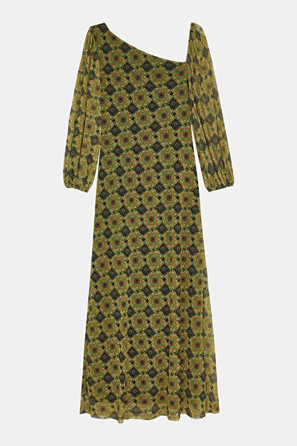 Green Patterned Women's Dress 2