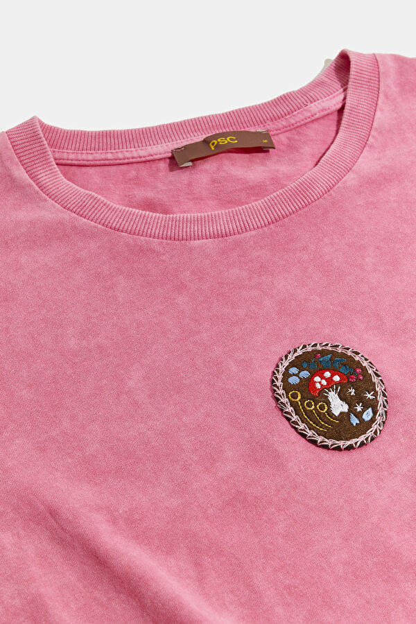 Pembe Bisiklet Yaka T-Shirt 3