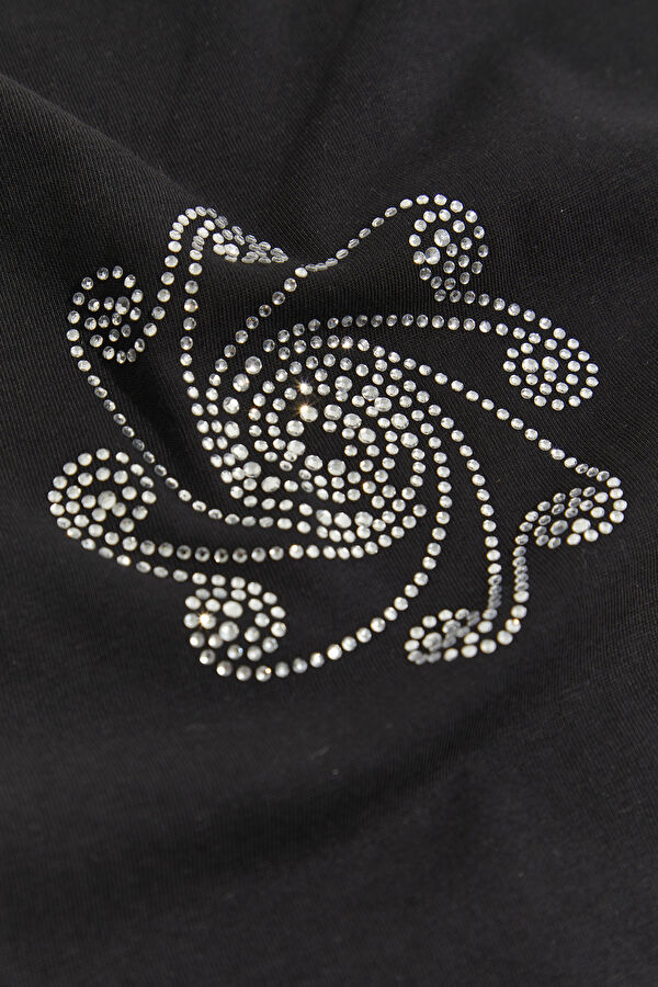 Black Crew Neck Printed Women's T-Shirt 3
