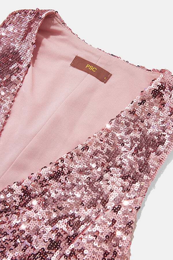 Pink Sequin Women's Vest 3