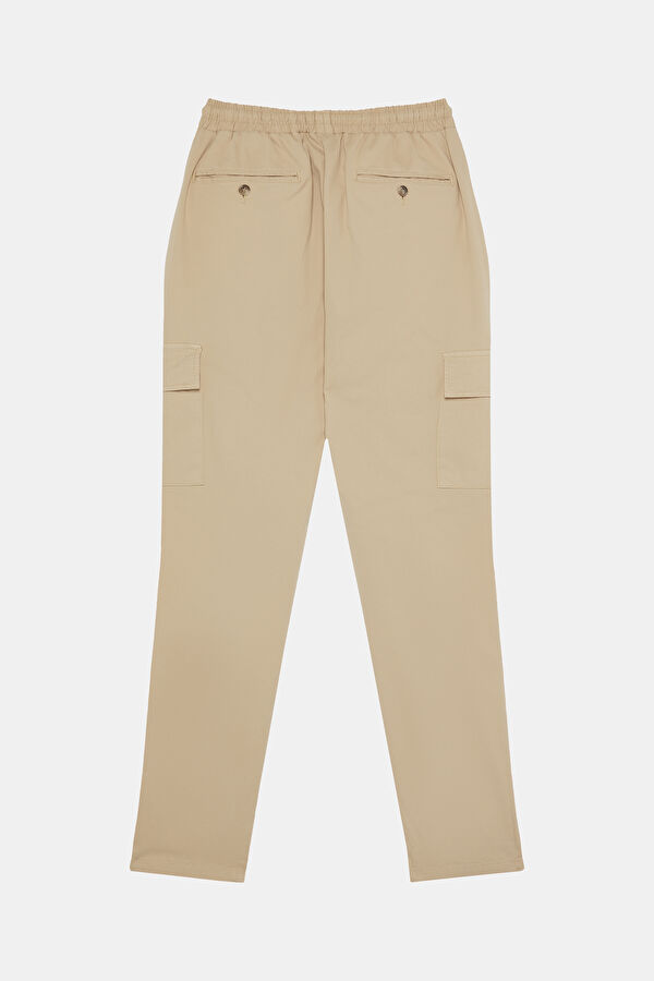 Straight Leg Beige Men's Trousers 2