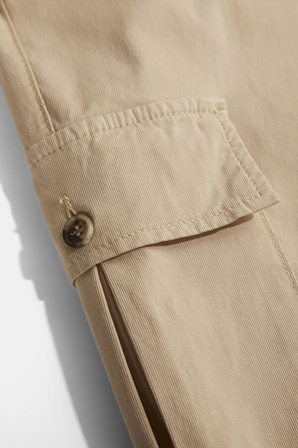 Straight Leg Beige Men's Trousers 4
