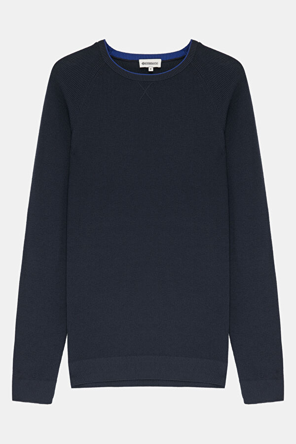 Navy Blue Knitted Men's Sweater
