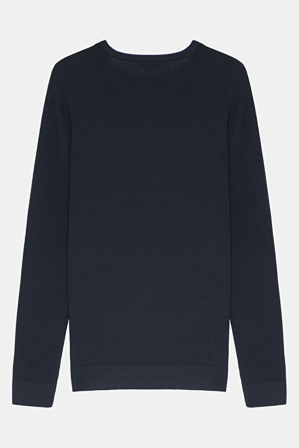 Navy Blue Knitted Men's Sweater 2
