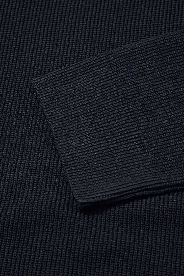 Navy Blue Knitted Men's Sweater 4