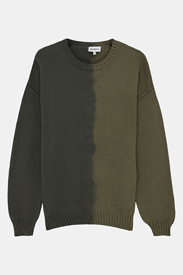 Khaki Batik Knit Men's Sweater 3