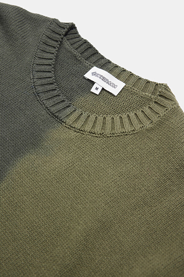 Khaki Batik Knit Men's Sweater 5