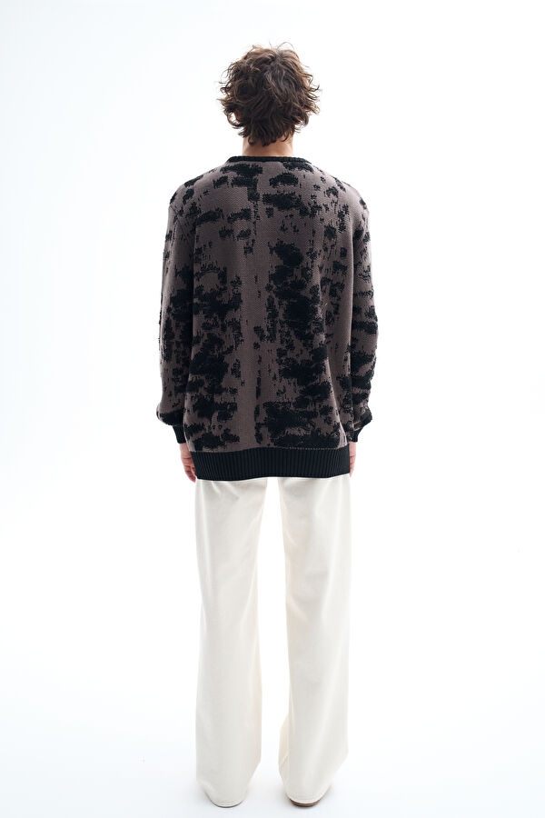 Coffee Pattern Knitted Men's Sweater 2