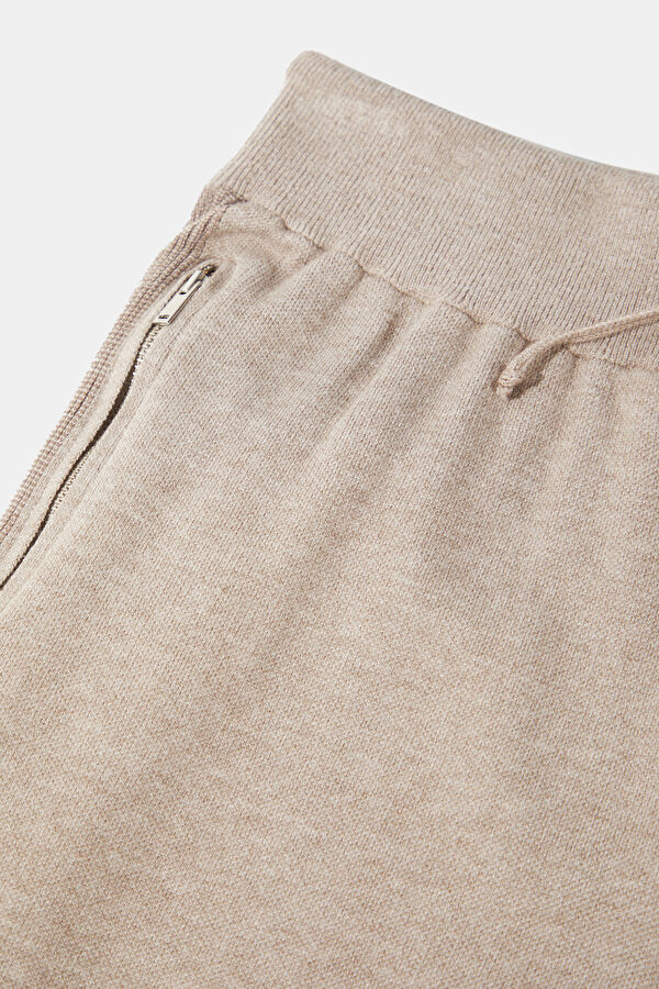 Beige Slim-Fit Viscose Men's Sport Trousers 3
